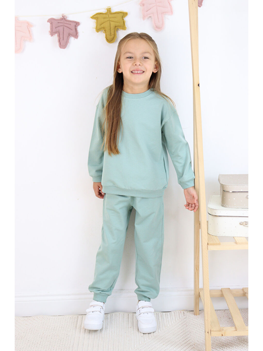 Harika KIDS Yeşil Kız Çocuk İki İplik Basic Eşofman Takımı - 7