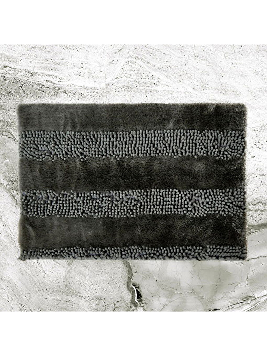 Soft Line 2'li Banyo Paspası - Antrasit - 60x90 cm + 45x60 cm-1