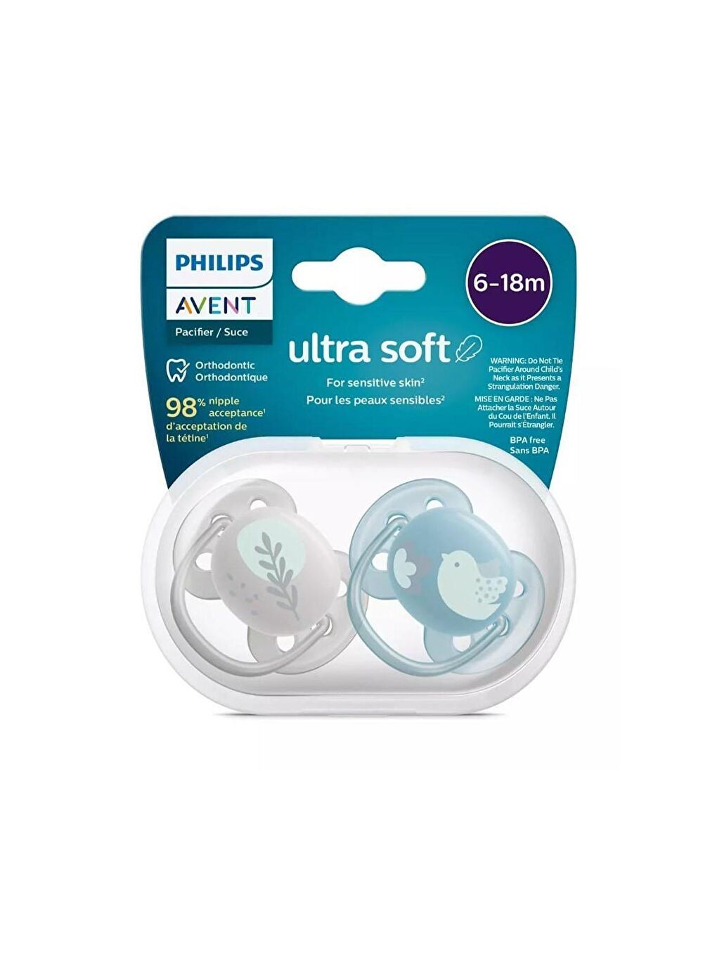 Philips Avent Karışık Ultra Yumuşak Emzik 6-18 ay 2li Erkek