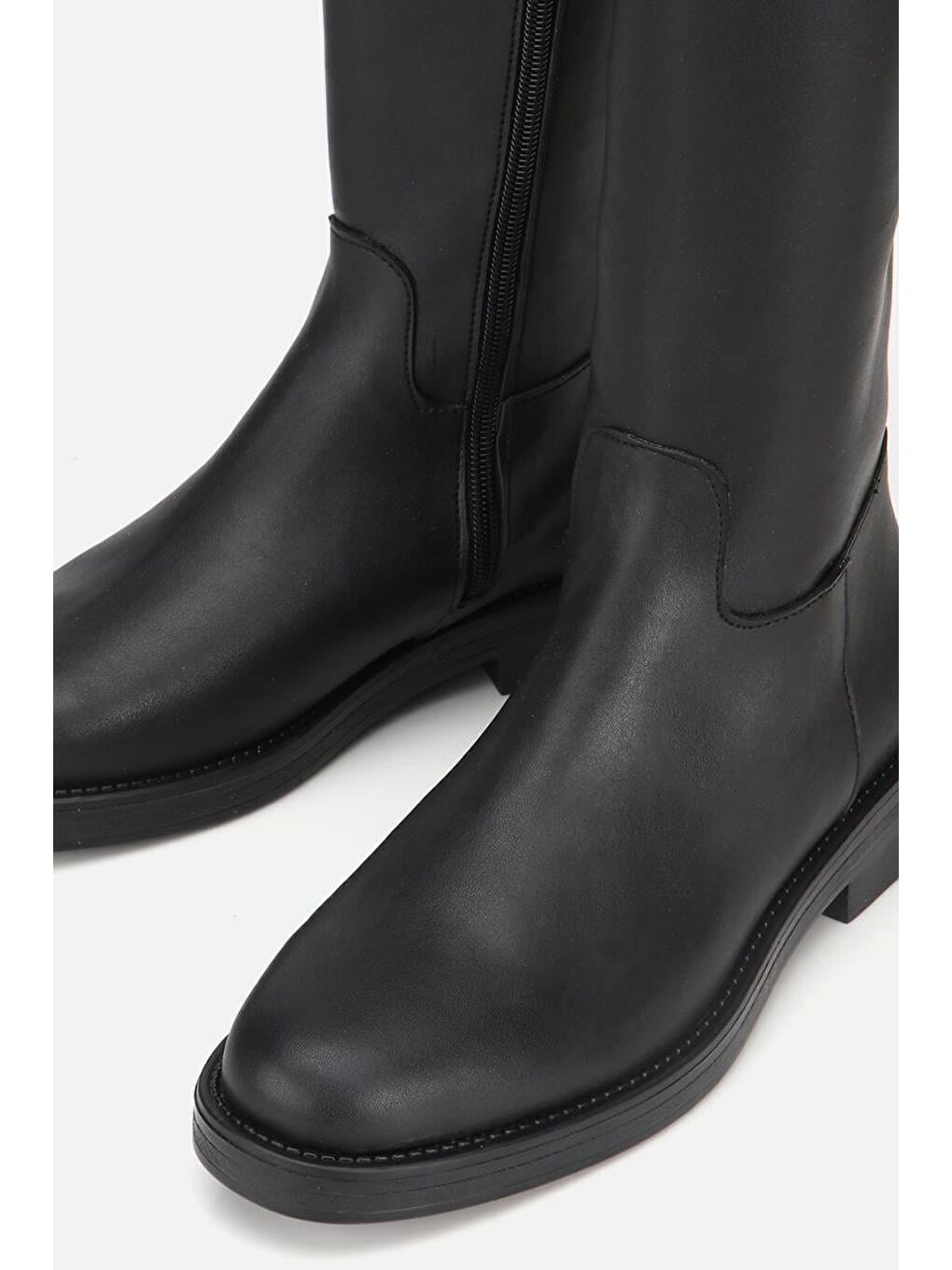 Kadın Siyah Taşlı Düz Çizme-3