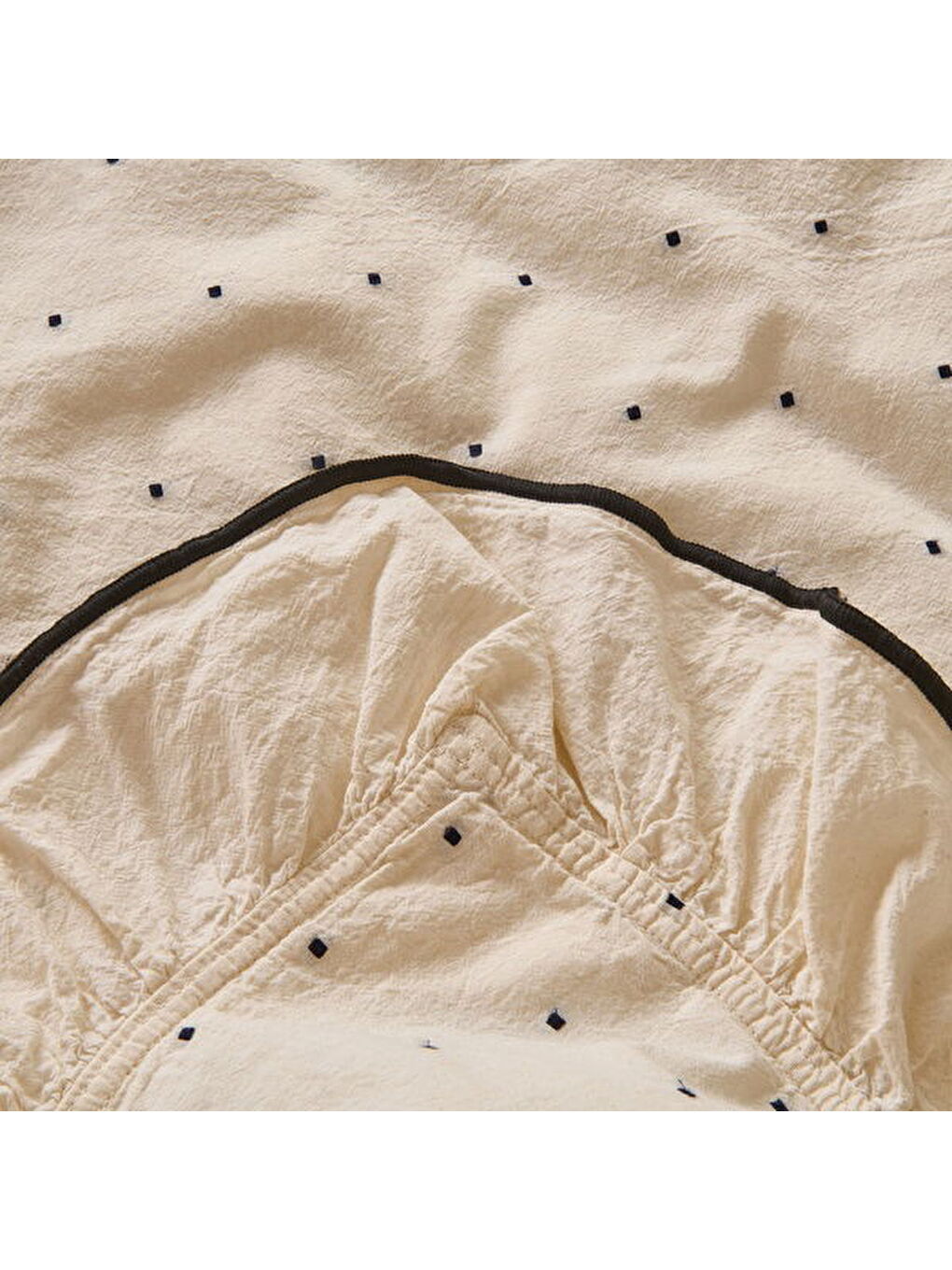 Ekru Soft Volute Çift Kişilik Nevresim Takımı - Krem-1