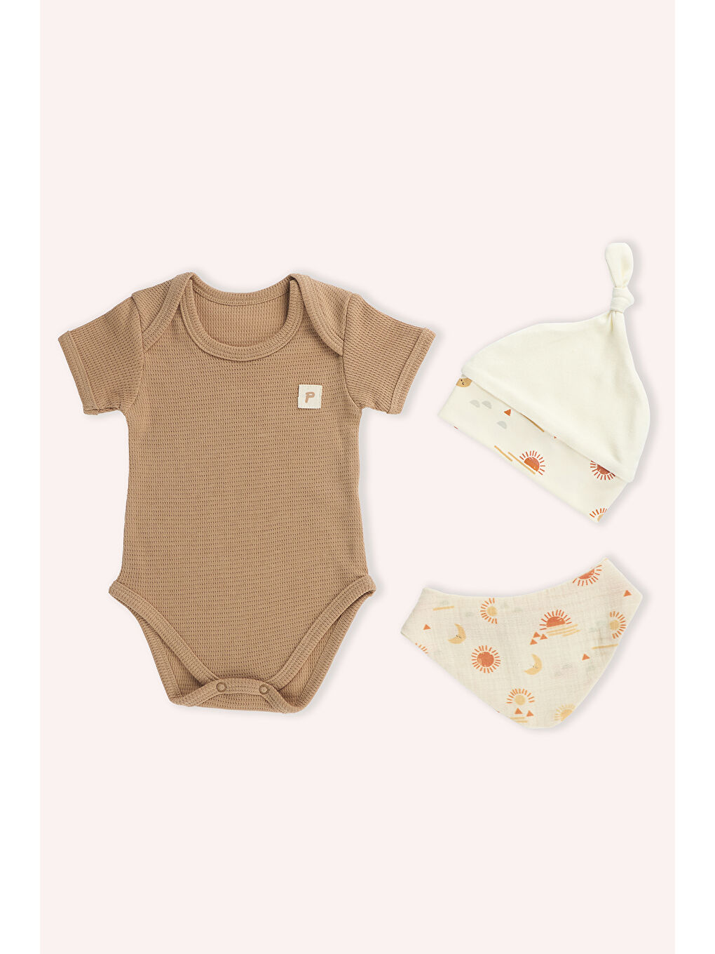 Kahverengi Unisex Çocuk 3'lü Set rengi