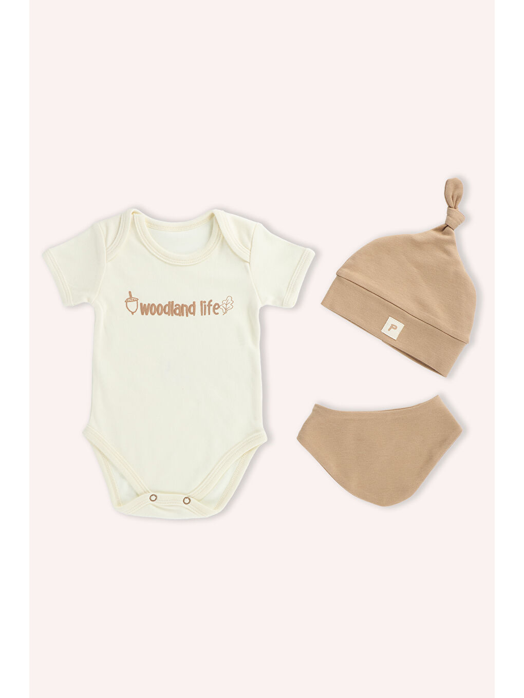 Ekru Unisex Çocuk 3'lü Set