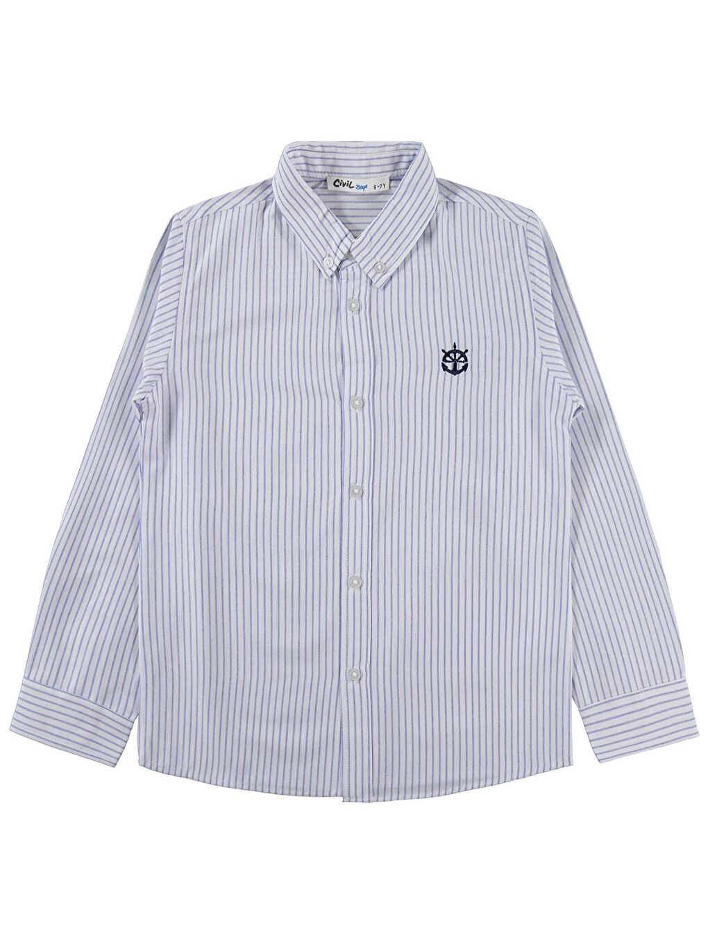 Boys Çizgili 10-13 Yaş Gömlek - Mavi 12-13 Yaş