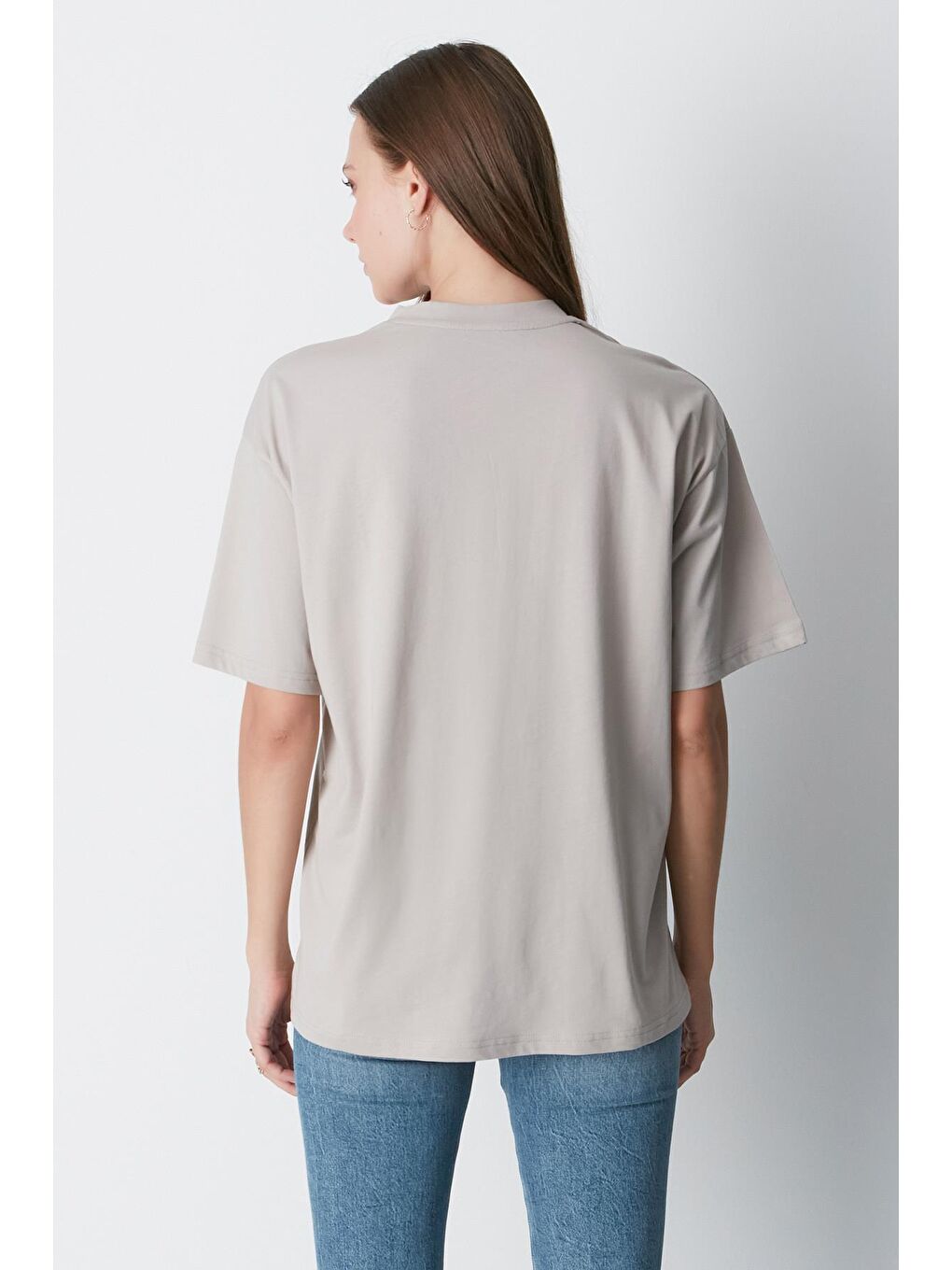 Bisiklet Yaka Kısa Kol 2'Li Casual Basic T-Shirt 961 İndigo/Gri-7