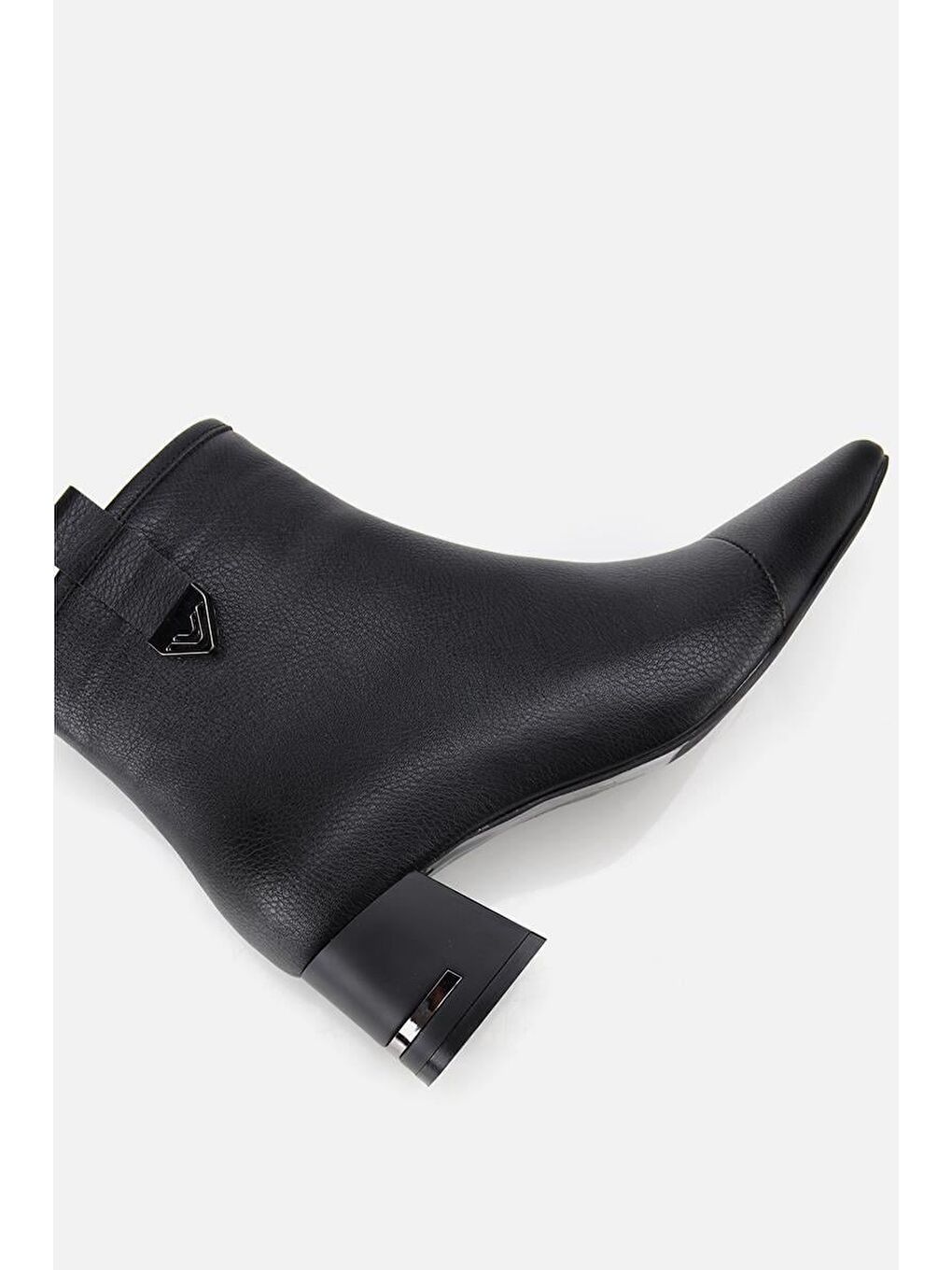 Kadın Siyah Tokalı Kalın Topuklu Bot-5