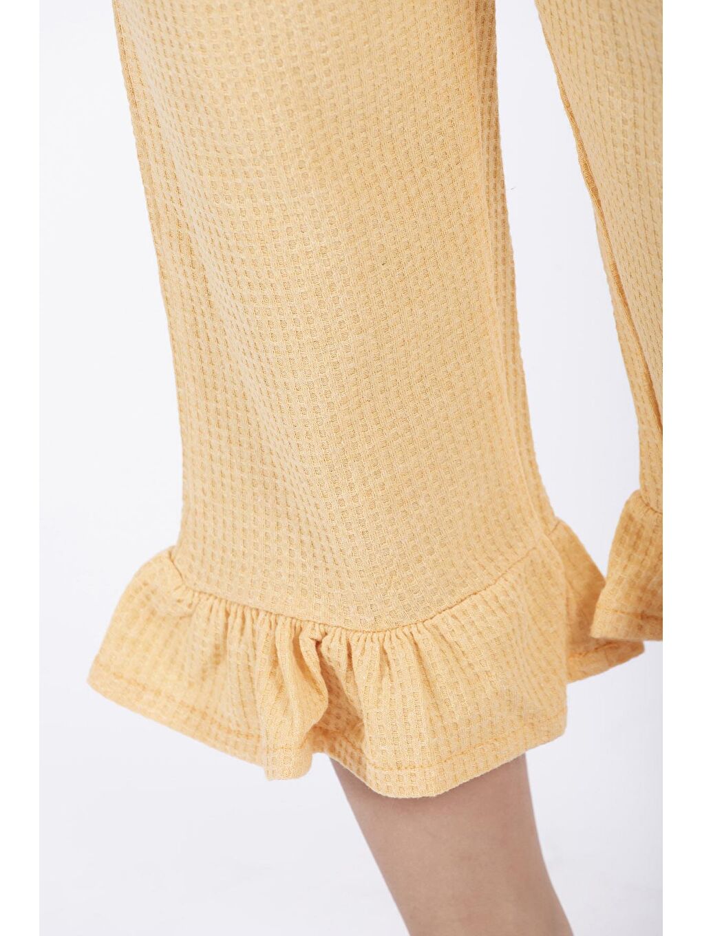 Sarı Bisiklet Yaka Kız Çocuk İkili Takım-4