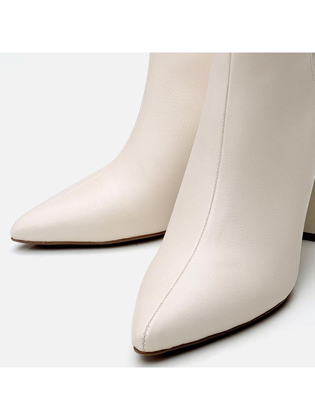 Kahverengi Kadın Kemik Fermuarlı Kalın Topuklu Bot-2