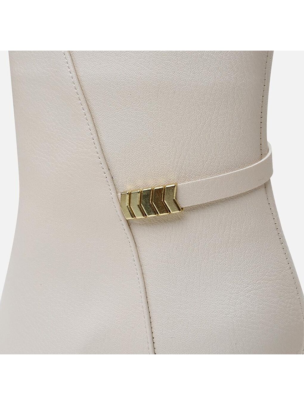 Kahverengi Kadın Kemik Fermuarlı Kalın Topuklu Bot-4