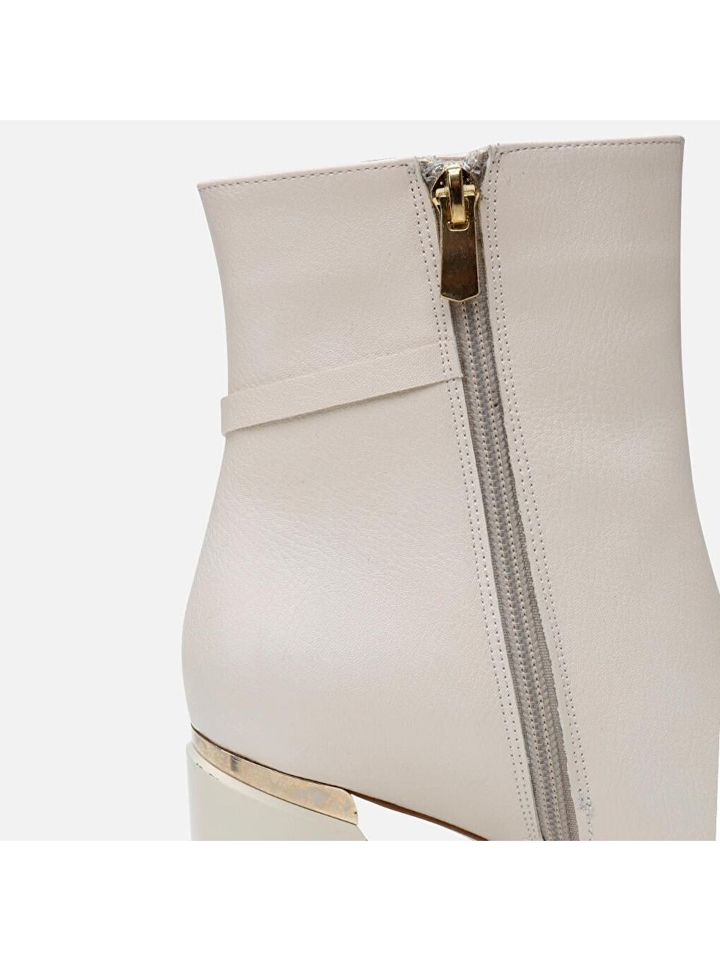 Kahverengi Kadın Kemik Fermuarlı Kalın Topuklu Bot-5