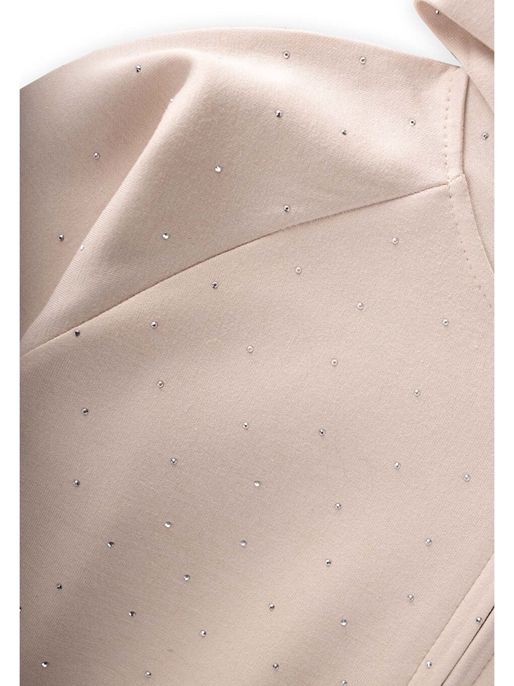 Fermuarlı Modal Taşlı Takım 3-8 Yaş Bej-2