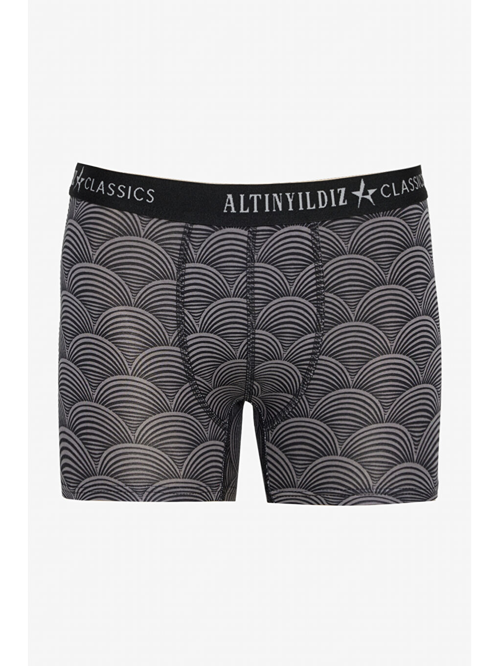 Erkek Siyah-Gri Standart Fit Modal Pamuk Desenli Esnek 2'li Boxer Paketi-2