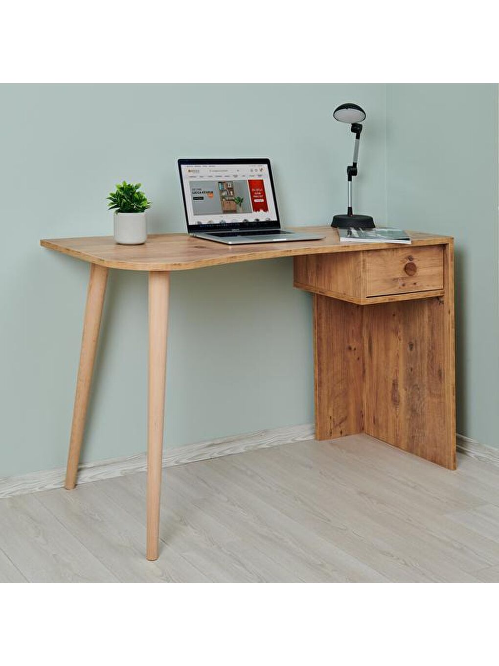 Kahverengi Lucca Çalışma Masası - Atlantik Çam-2