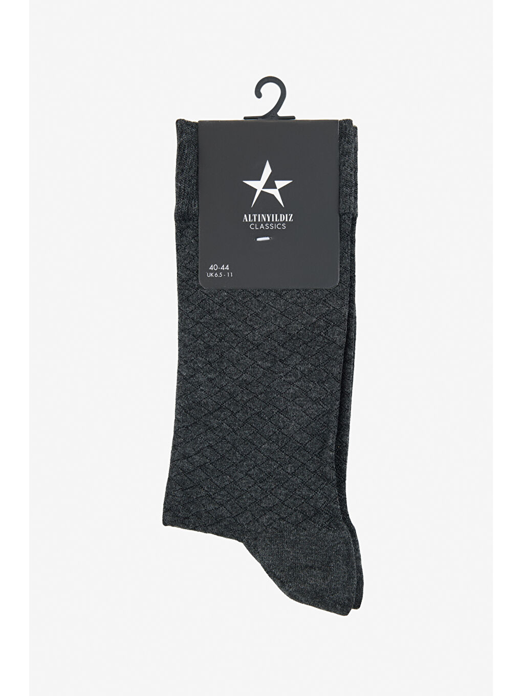 Erkek Antrasit Pamuklu Desenli Tekli Çorap