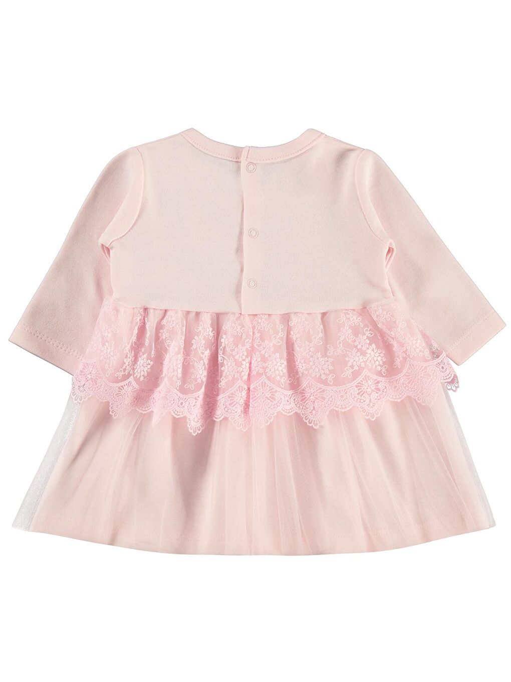 Baby Fırfır Tüllü 3-12 Ay Elbise - Pembe 12-18 Ay-1