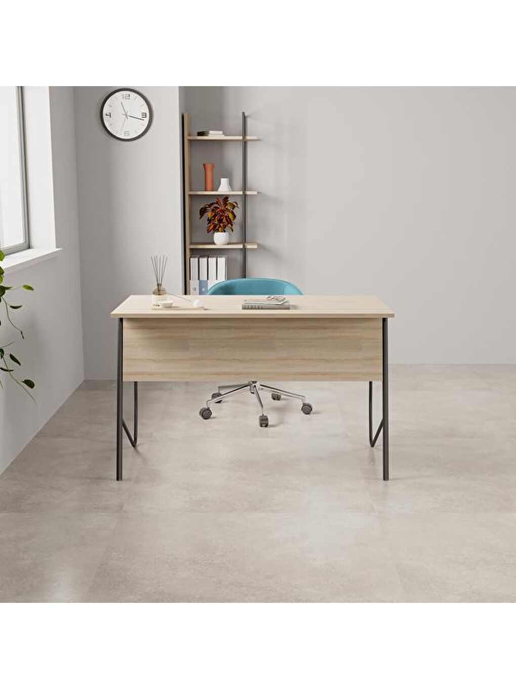 Kahverengi Halley Çalışma Masası - Sonoma / Siyah - 74x60x120 cm