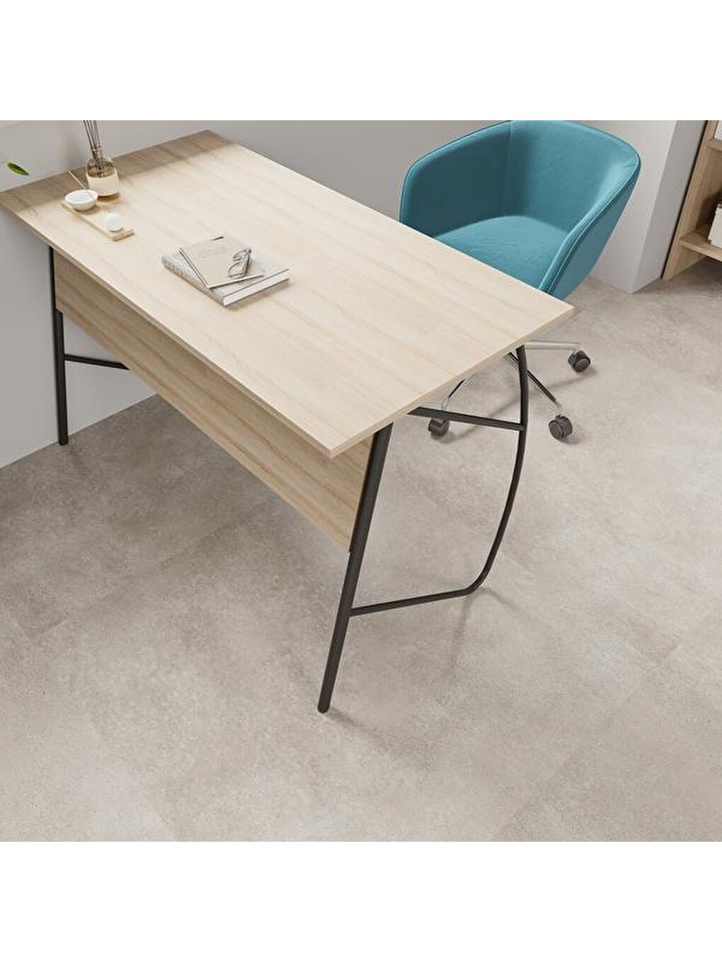 Kahverengi Halley Çalışma Masası - Sonoma / Siyah - 74x60x120 cm-1