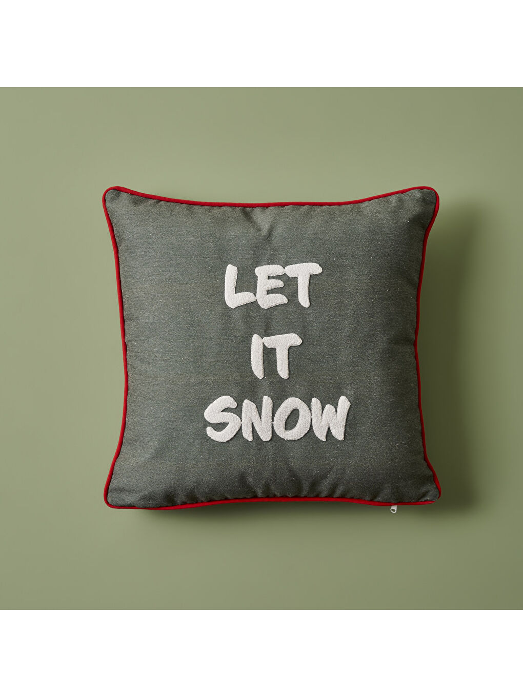 Bella Maison Jolly New Year Let It Snow Punchlı Kırlent Yeşil (43x43 cm)