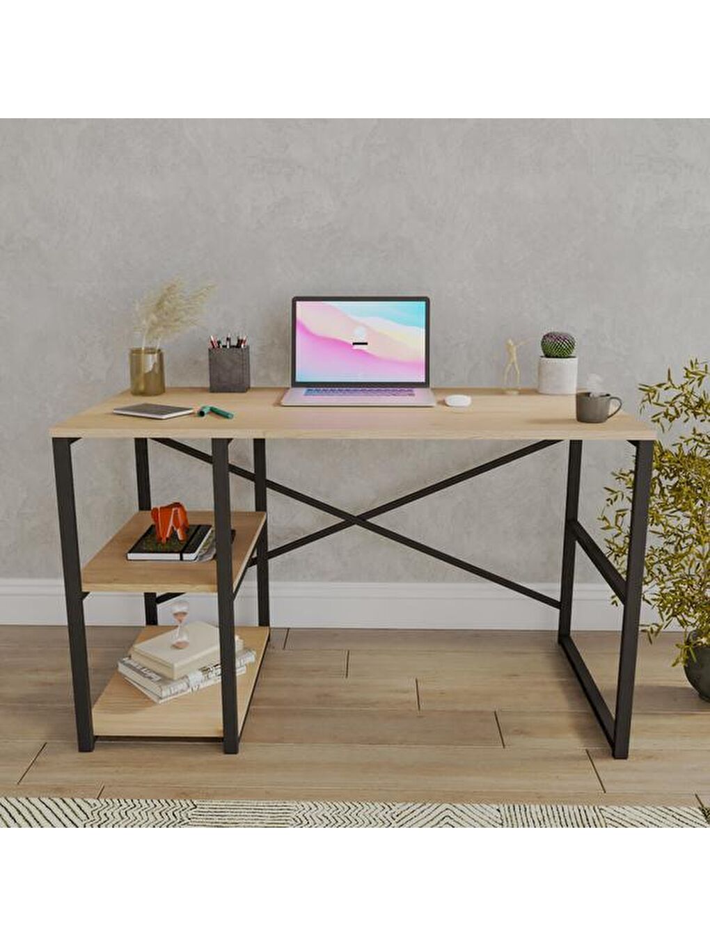 Kahverengi Athena Çalışma Masası - Sepet-4