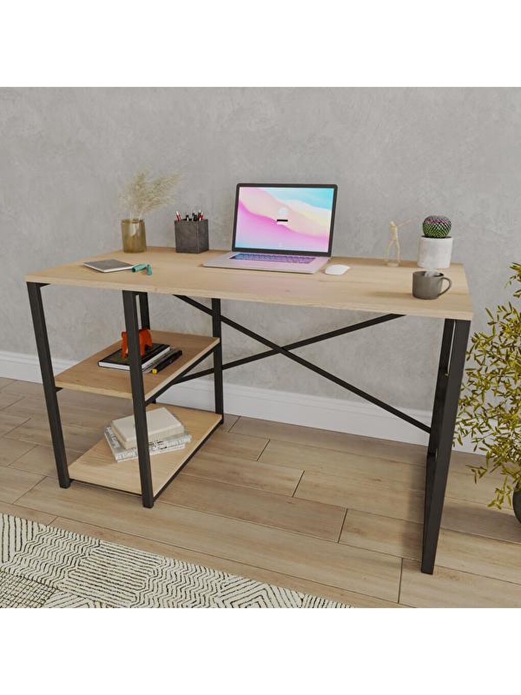 Kahverengi Athena Çalışma Masası - Sepet-5