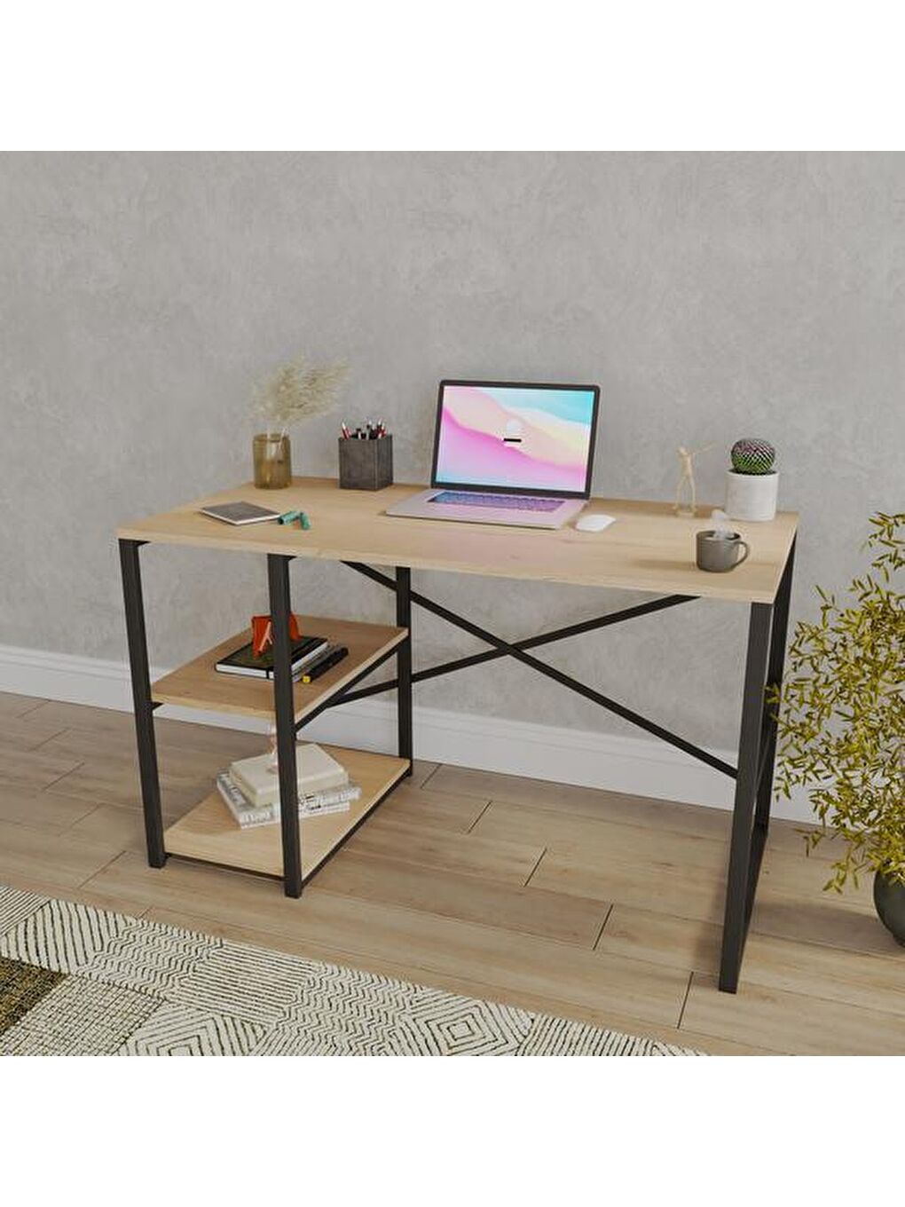 Kahverengi Athena Çalışma Masası - Sepet-7