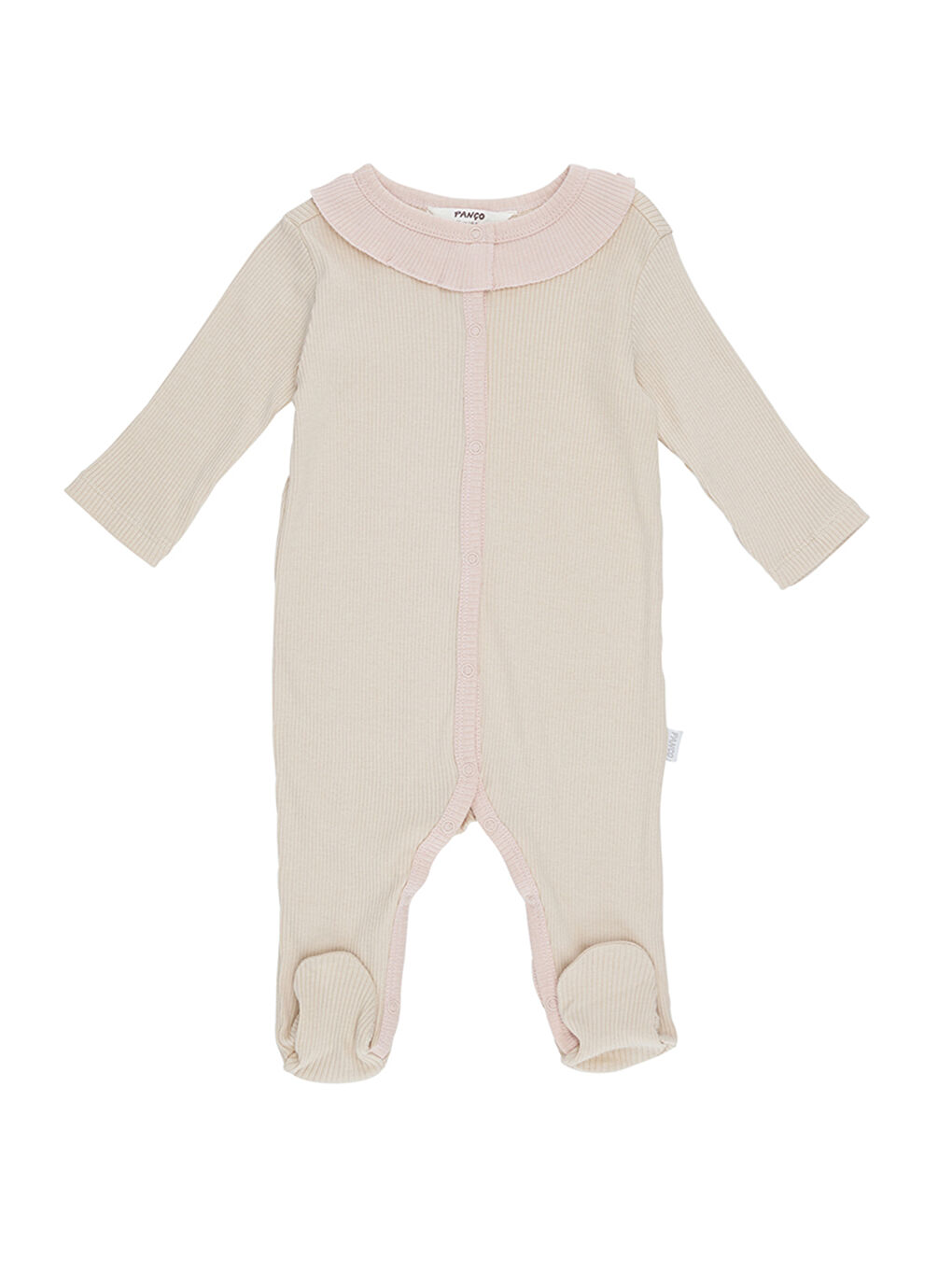 Bej Kız Çocuk Etiket Detaylı Patikli Tulum