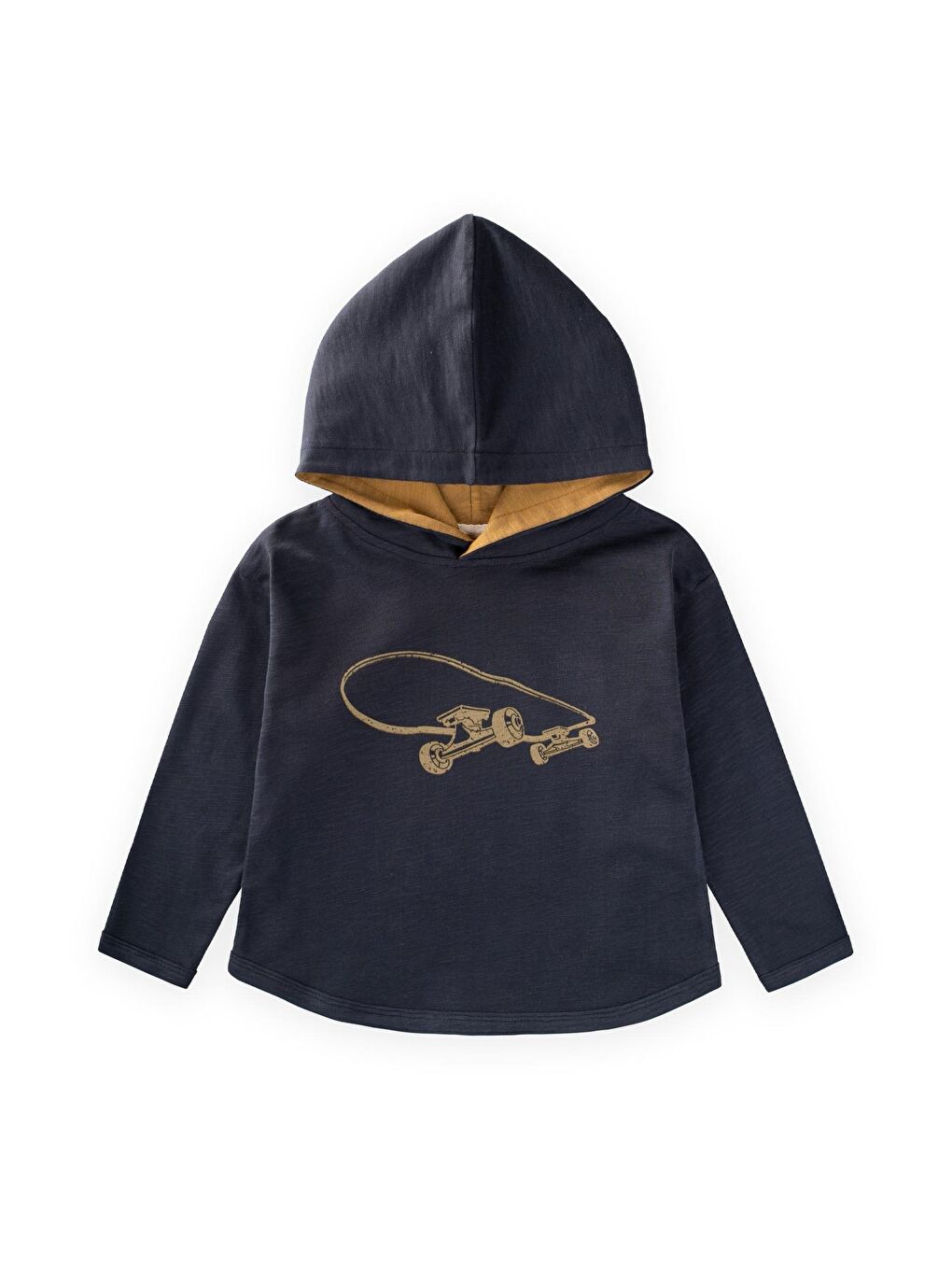 Kapüşonlu Uzun Kollu T-Shırt 2-10 Yaş Lacivert