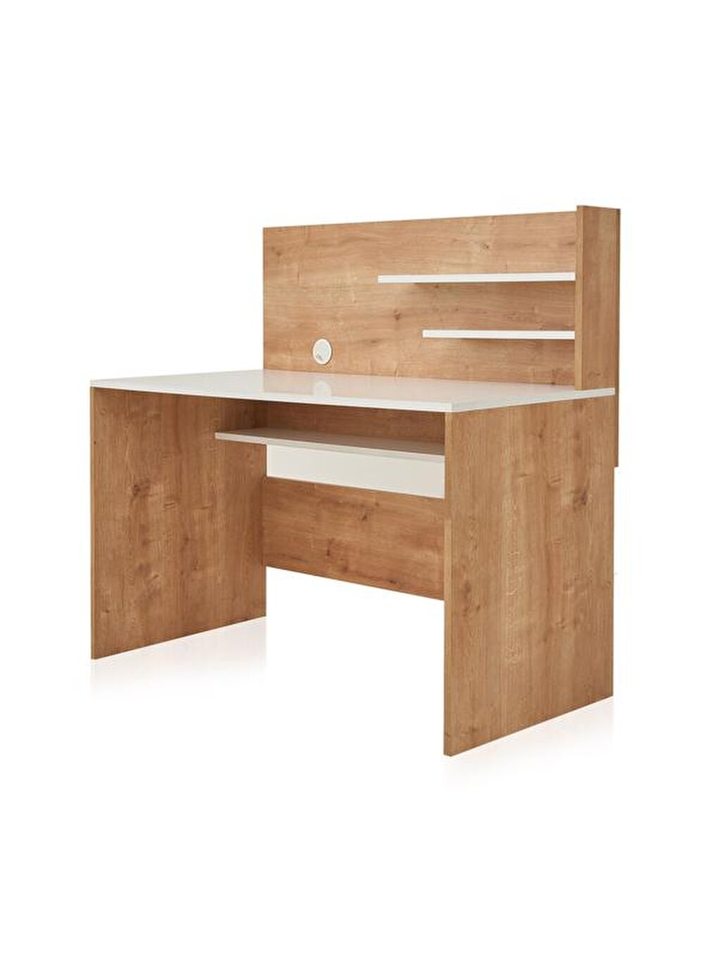 Kahverengi Genesis Çalışma Masası - Safir Meşe / Beyaz-3