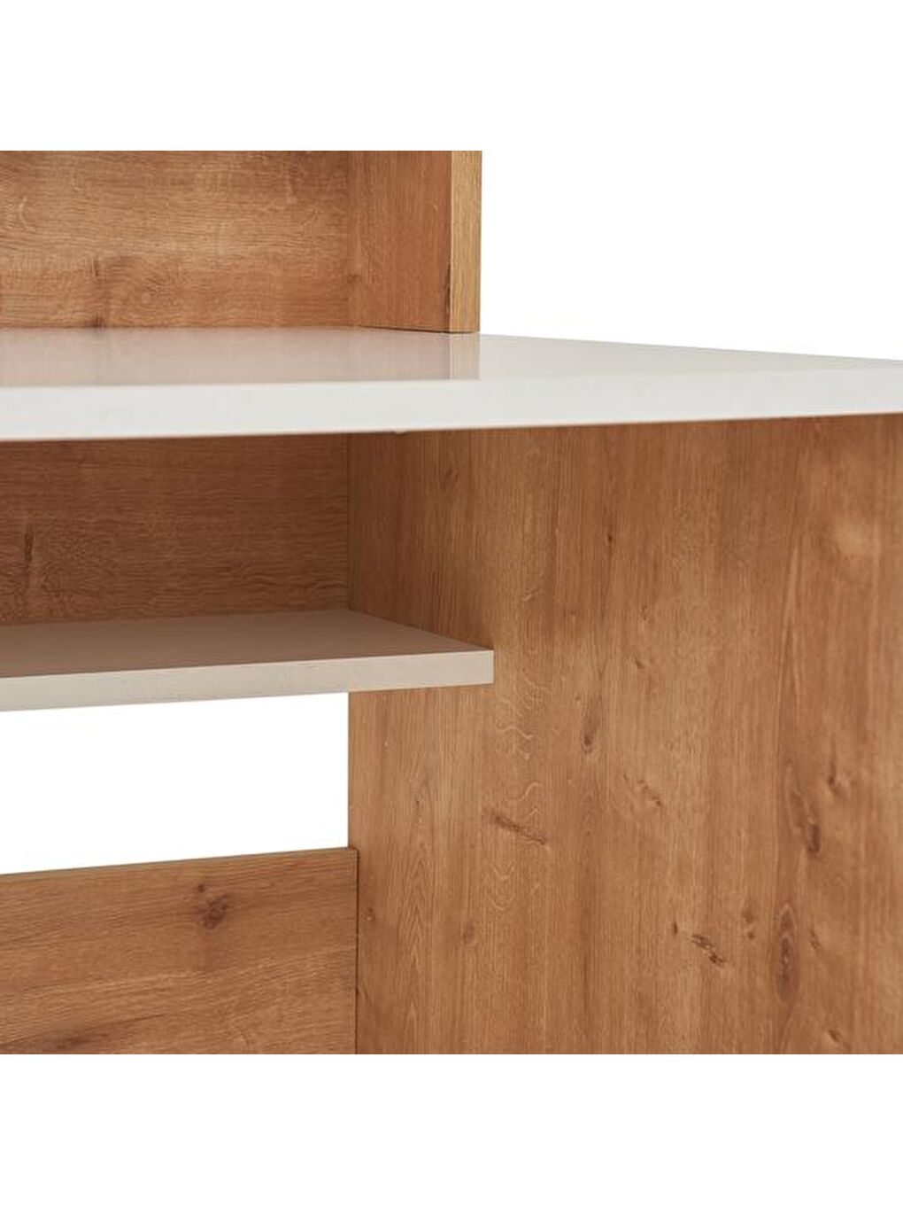 Kahverengi Genesis Çalışma Masası - Safir Meşe / Beyaz-6