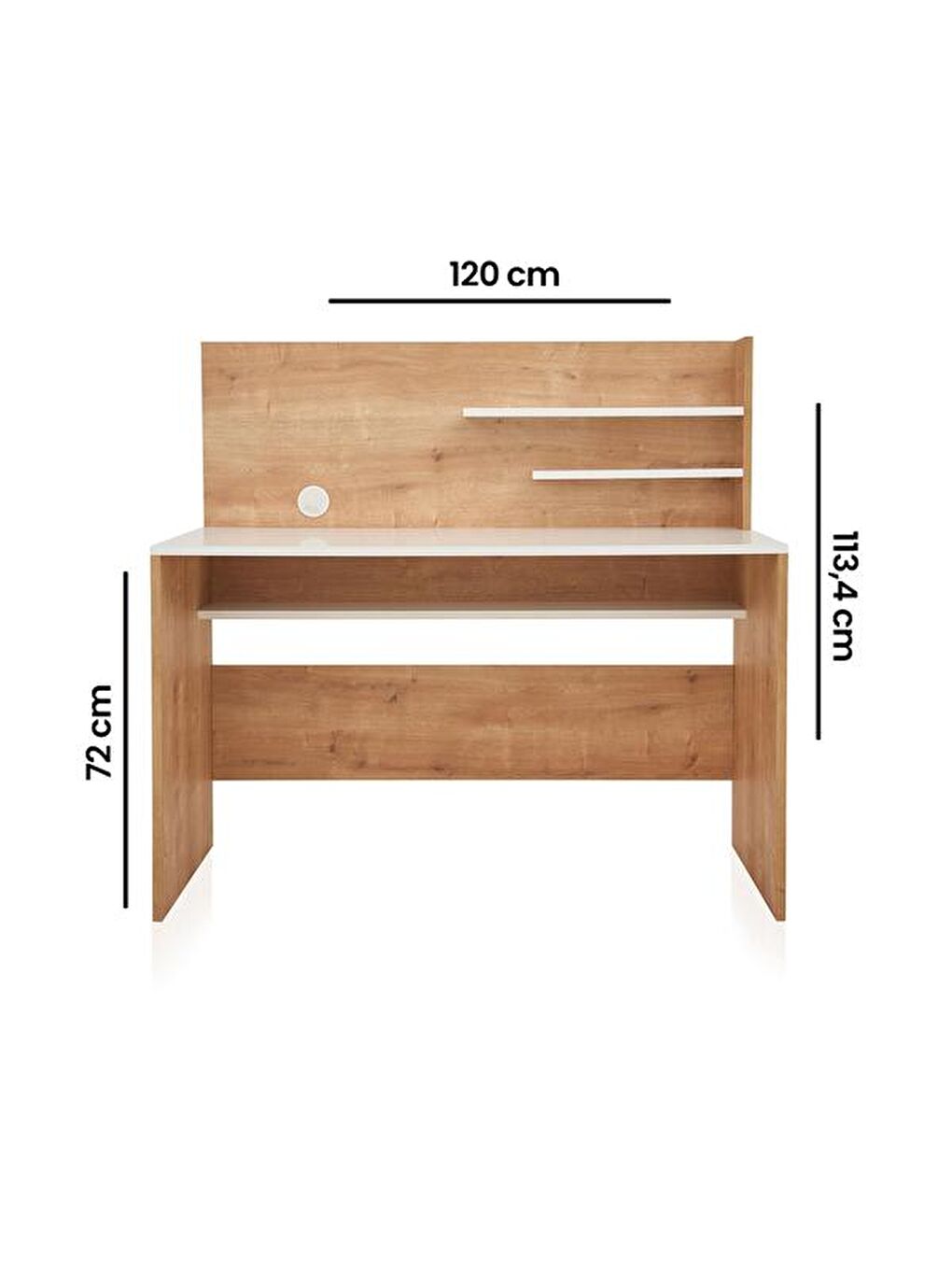 Kahverengi Genesis Çalışma Masası - Safir Meşe / Beyaz-9
