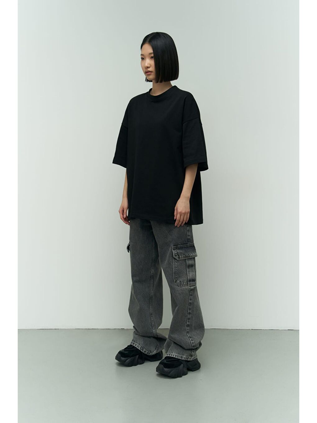 Mai Collection Eat Sleep Siyah Oversize T-Shirt - 2