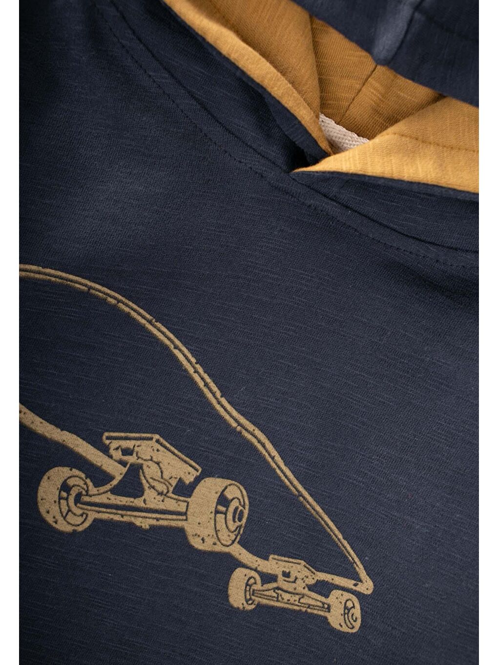 Kapüşonlu Uzun Kollu T-Shırt 2-10 Yaş Lacivert-2