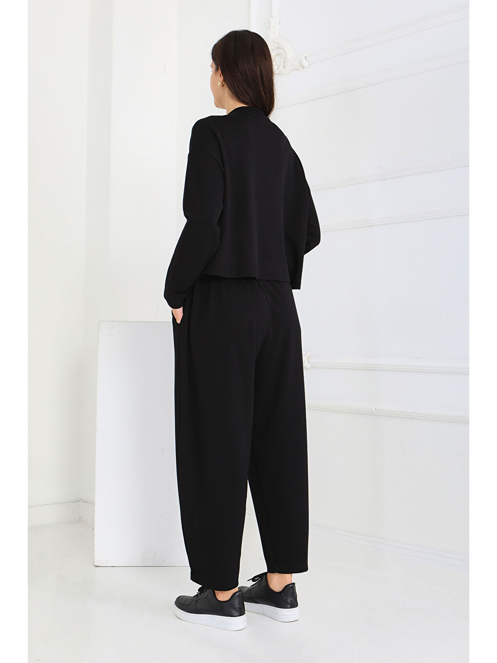 Şalvarlı Modal İkili Takım Siyah - 27869-SIYAH-1