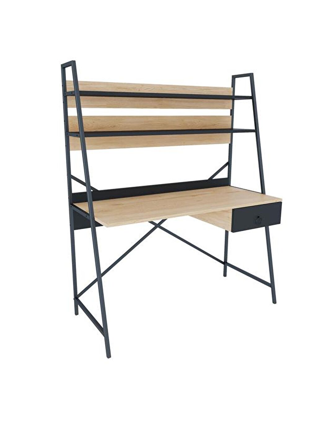 Kahverengi Samba Çalışma Masası - Sepet / Siyah-3