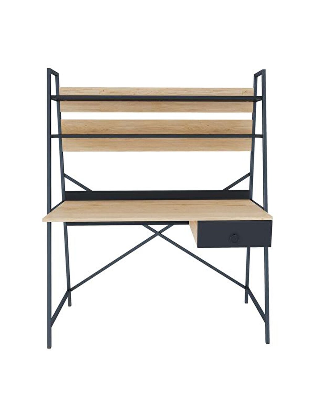 Kahverengi Samba Çalışma Masası - Sepet / Siyah-7