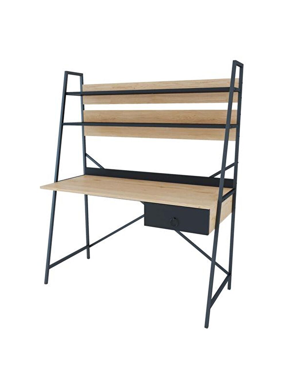 Kahverengi Samba Çalışma Masası - Sepet / Siyah-9