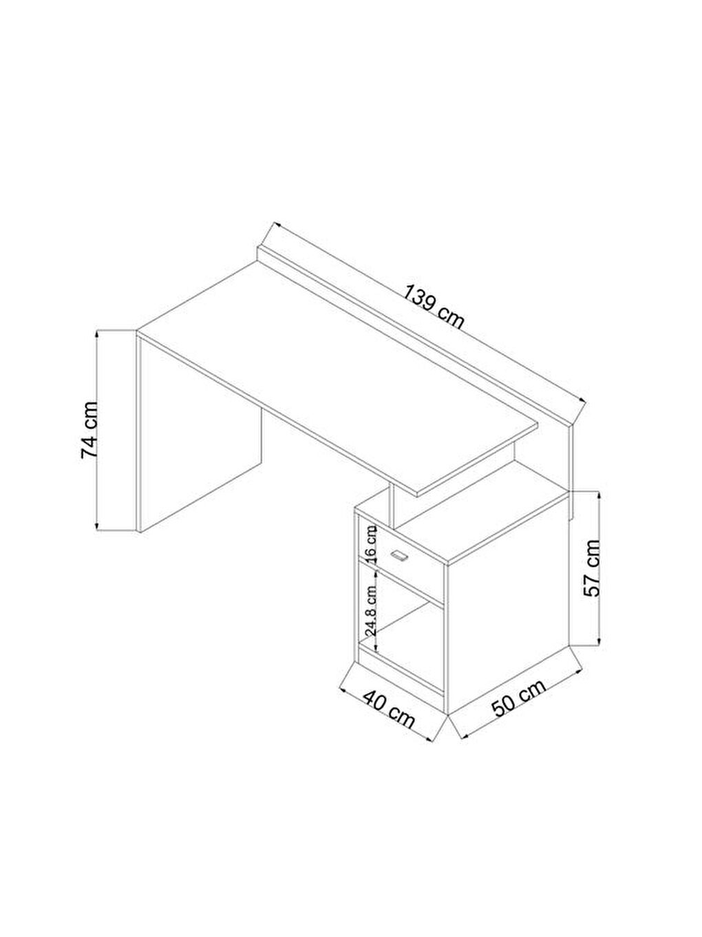 Bej Hero Çalışma Masası -Vizon / Uludağ Meşe-2