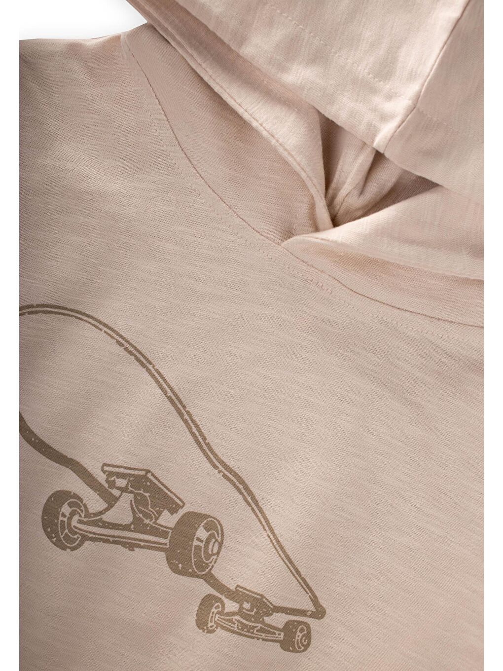 Kapüşonlu Uzun Kollu T-Shırt 2-10 Yaş Ekru-2