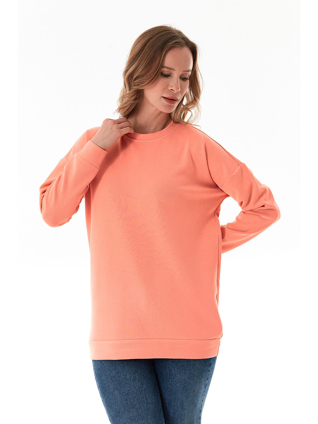 Pembe Basic Bisiklet Yaka Modal Tunik-2