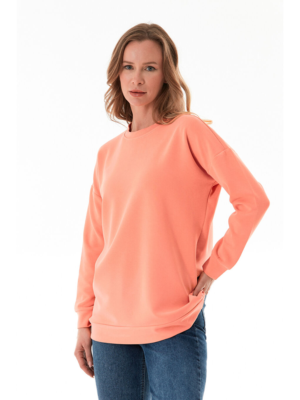 Pembe Basic Bisiklet Yaka Modal Tunik-3