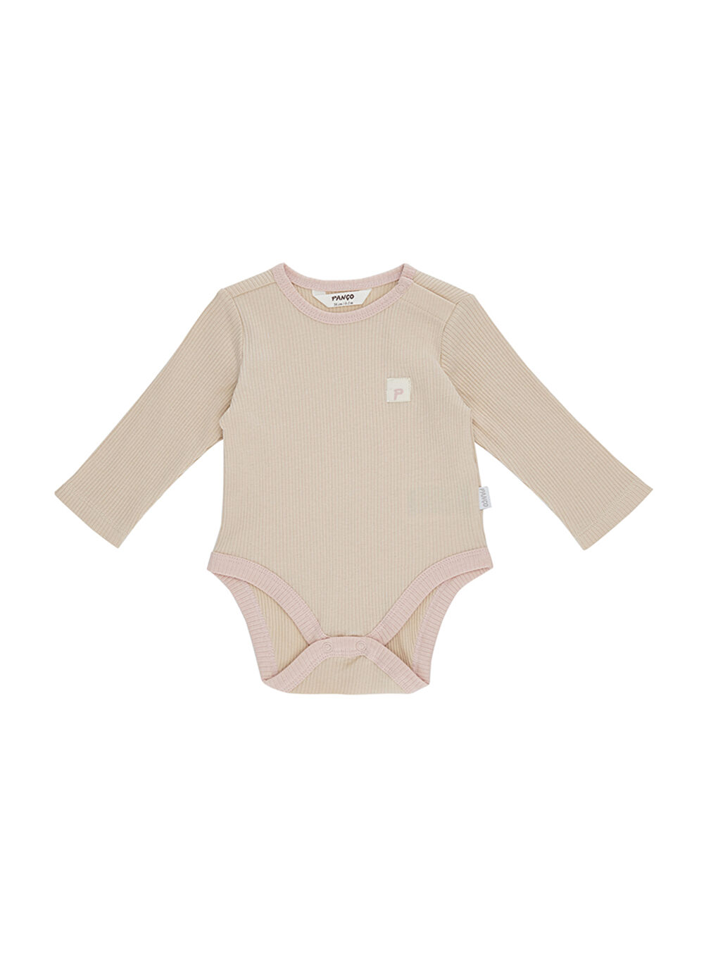 Bej Kız Çocuk Etiket Detaylı Body