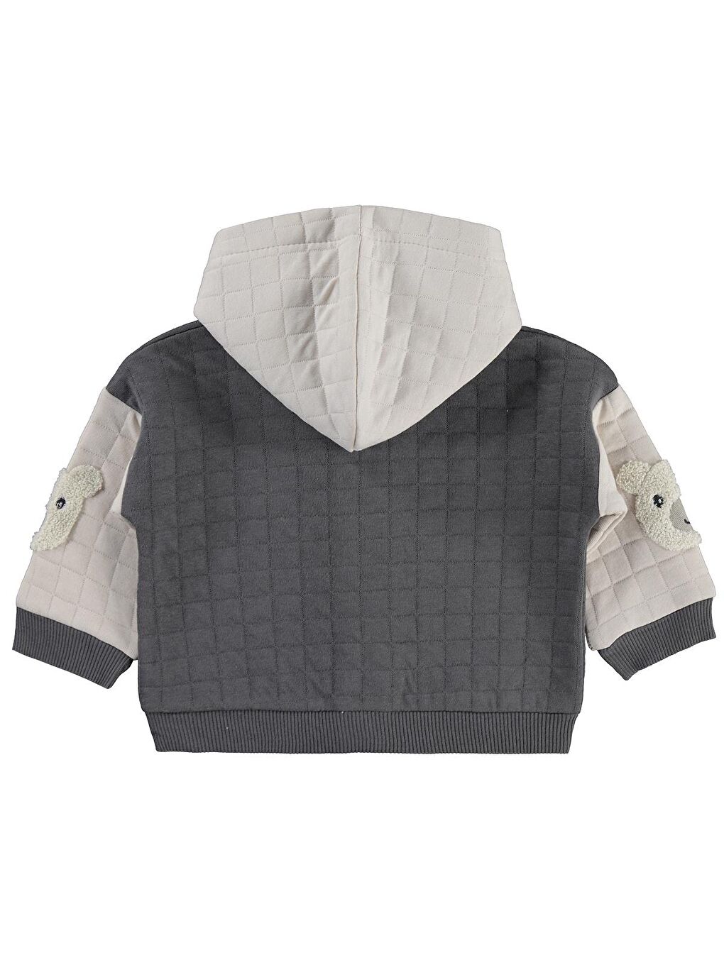 Baby Kol Ayıcık Nakışlı 6-18 Ay Hırka - Gri 6-9 Ay-2