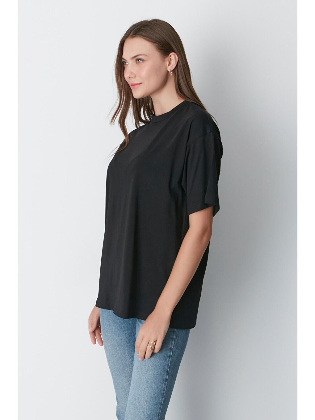 Bisiklet Yaka Kısa Kol 2'Li Casual Basic T-Shirt 961 Siyah-3