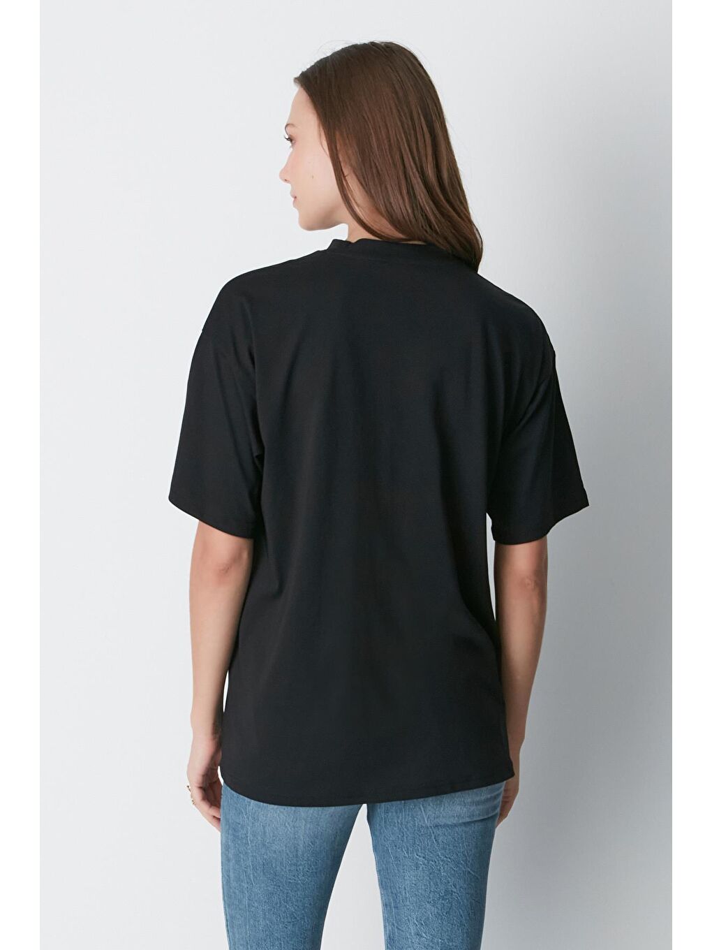 Bisiklet Yaka Kısa Kol 2'Li Casual Basic T-Shirt 961 Siyah-5