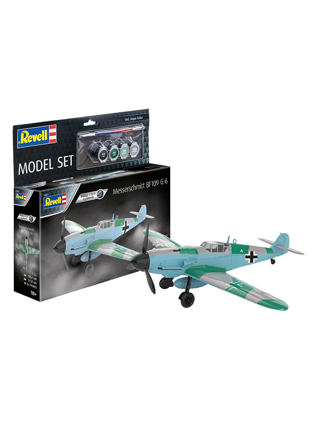 Revell Renksiz Maket Easy Set Uçak Messerschmitt Bf109G-6 63653