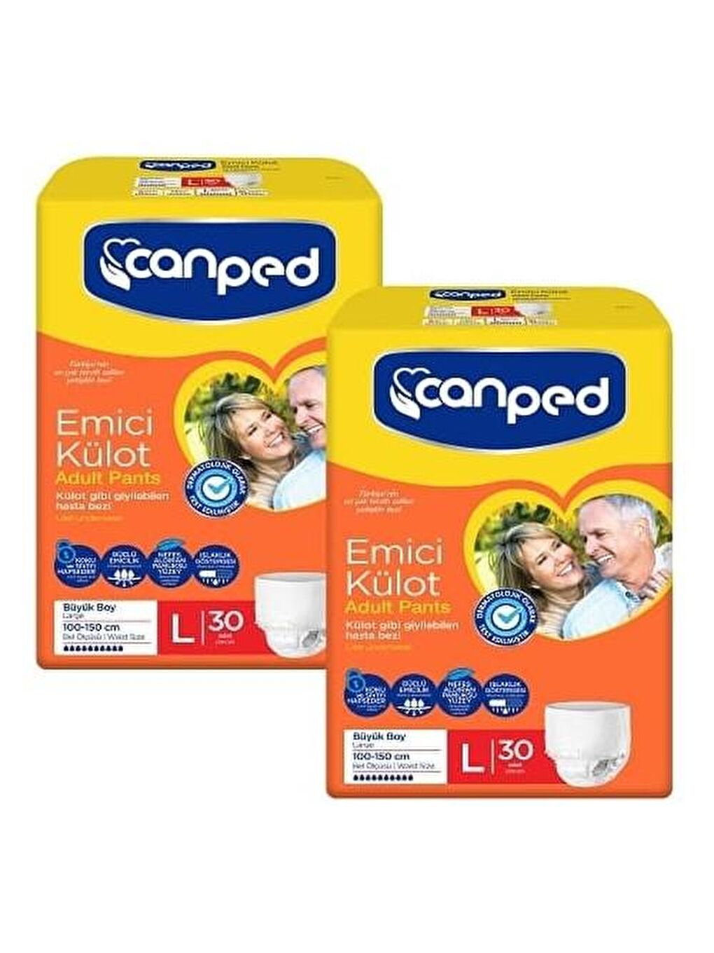 Canped Renksiz Emici Külot Büyük Boy Large 60 Adet - 1