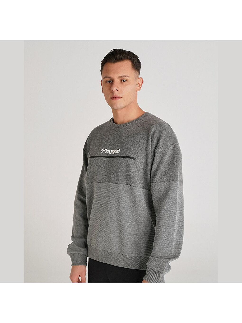 Hummel Gri Dexy Erkek Gri Baskılı Sweatshirt