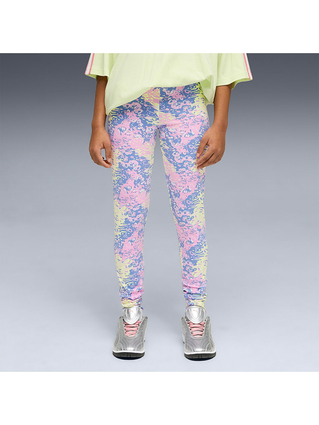 Karışık Aop High Waist Kız Çocuk Tayt