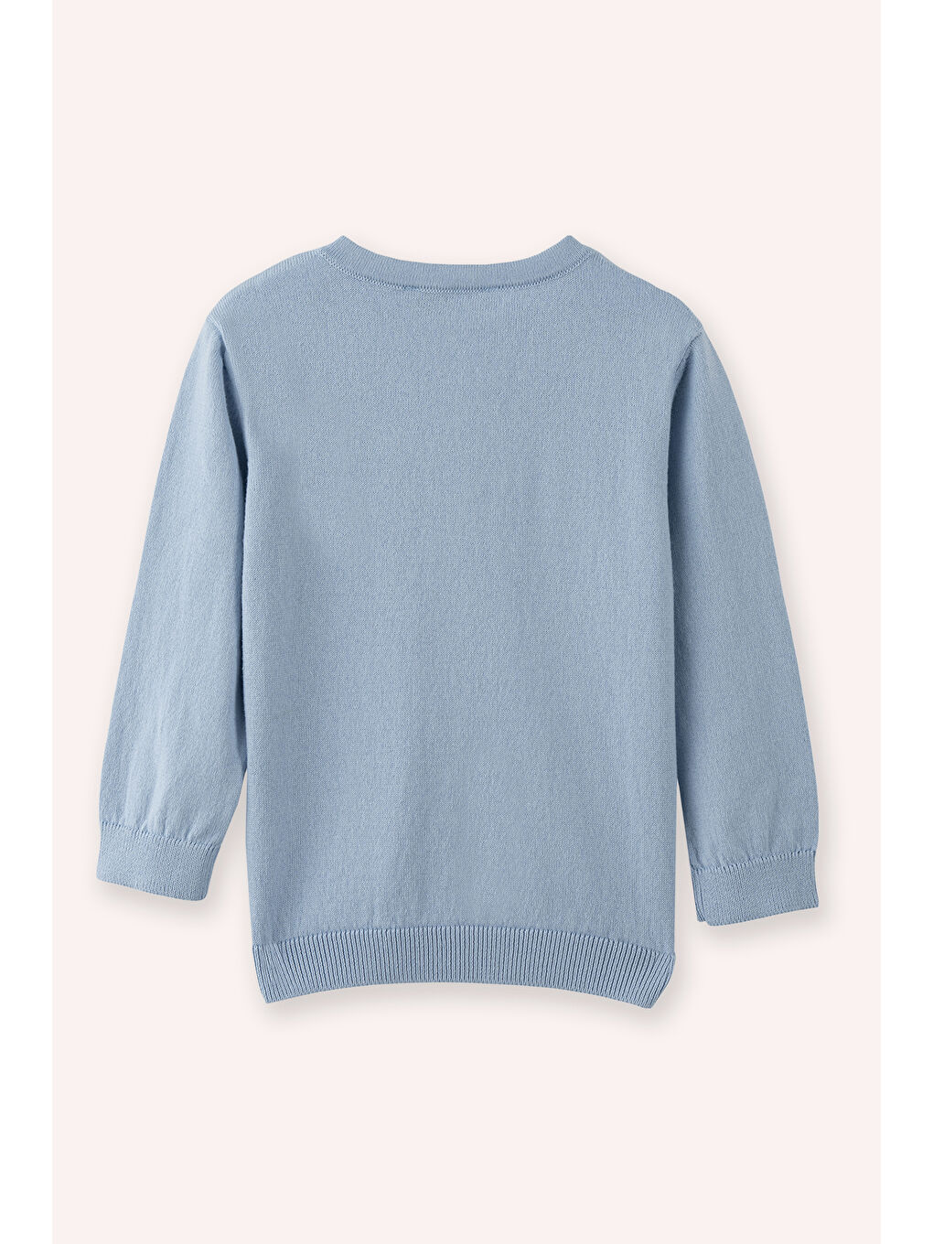 Yenidoğan Kiraz Detaylı Düğmeli Triko Mavi Hırka-2