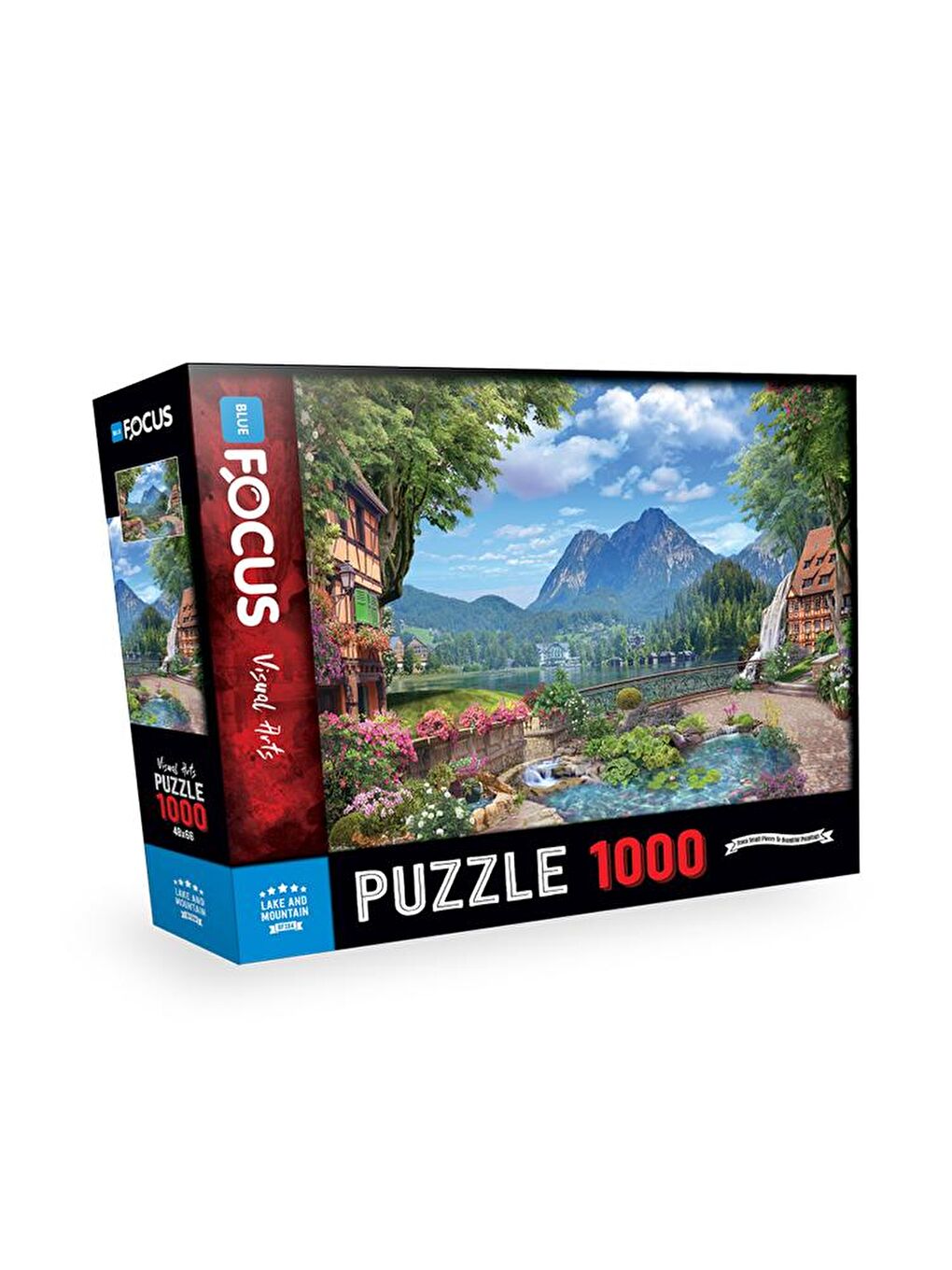 Blue Focus Karışık 1000 Parça Puzzle - Göl ve Dağ (Lake and Mountain) - 1